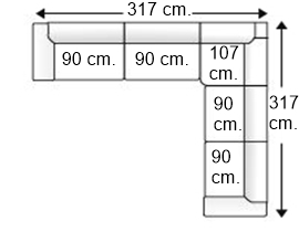 Sofá rinconera 7 plazas en L