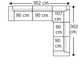 Sofá rinconera 7 plazas en L