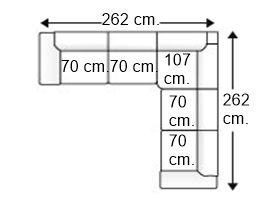 Sofá rinconera 5 plazas en L