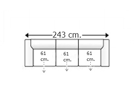 Sofá 3´5 plazas con 3 asientos