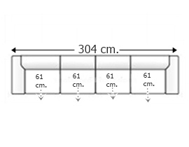 Sofá 4 plazas con 4 asientos