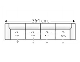 Sofá 6 plazas con 4 asientos