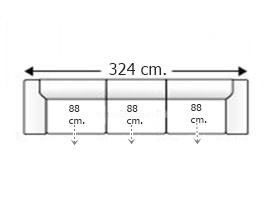 Sofá 7 plazas con 3 asientos