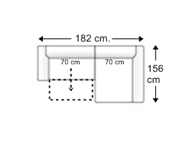 Sofá 1 siento deslizante XL. chaise longue izquierda.