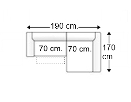 Sofá 1 relax motor con chaise longue arcón izquierda