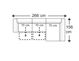 Sofá 2,5 plazas con 2 asientos XL. chaise longue izquierda