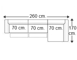 Sofá 2,5 plazas con 2 relax motor con chaise longue arcón izquierda