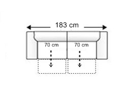 Sofá 2,5 plazas 2 deslizantes XL