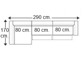 Sofá 3 plazas con 2 relax motor y chaise longue arcón derecha