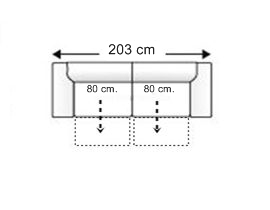 Sofá 3 plazas 2 deslizantes XL.