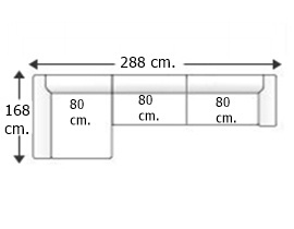 Sofá 3 plazas con chaise longue derecho