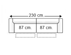 Sofá 3,5 plazas con 2 relax motor