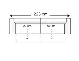 Sofá 3,5 plazas 2 deslizantes XL