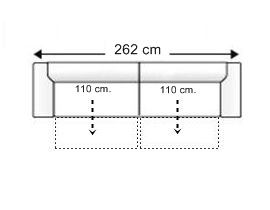 Sofá 4 plazas 2 deslizantes XL.