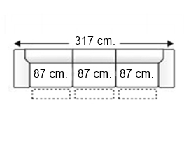 Sofá 5,5 plazas con 3 relax motor