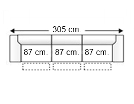 Sofá 5,5 plazas con 3 relax motor brazos reducidos