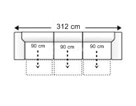 Sofá 5,5 plazas 3 deslizantes XL.