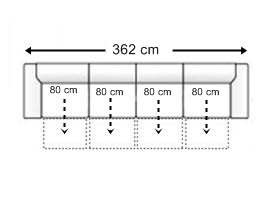 Sofá 6,5 plazas 4 deslizantes XL.