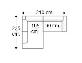 Sofá esquinero 2,5 plazas derecha