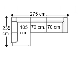 Sofá esquinero 3,5 plazas derecha