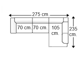 Sofá esquinero 3,5 plazas izquierda