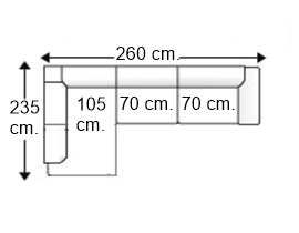 Sofá esquinero 3,5 plazas derecha