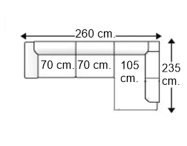 Sofá esquinero 3,5 plazas izquierda