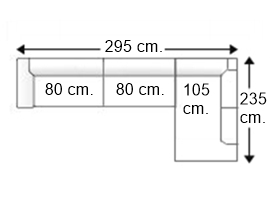 Sofá esquinero 4 plazas izquierda