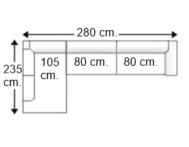 Sofá esquinero 4 plazas derecha