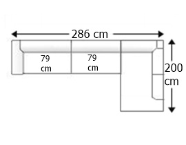 Sofá esquinero 4 plazas izquierdo.