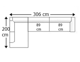 Sofá esquinero 4,5 plazas, derecho.