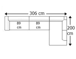 Sofá esquinero 4,5 plazas izquierdo.