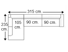 Sofá esquinero 5 plazas derecha