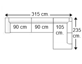 Sofá esquinero 5 plazas izquierda