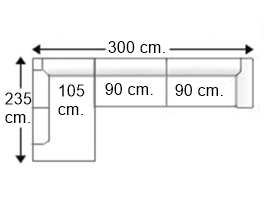 Sofá esquinero 5 plazas derecha