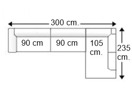 Sofá esquinero 5 plazas izquierda