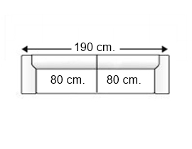 Sofá 3 plazas con 2 asientos