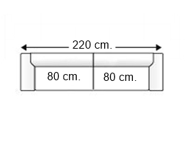 Sofá 3 plazas con 2 asientos