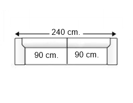 Sofá 3,5 plazas con 2 asientos