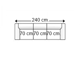 Sofá 4 plazas con 3 asientos