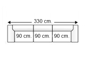 Sofá 5 plazas con 3 asientos