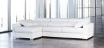 Sofá cama apertura italiana con chaise longue color blanco