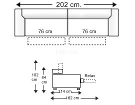 Sofá relax 3 plazas trimotor