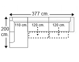 Sofá esquinero 6 plazas derecho