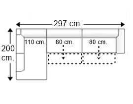 Sofá esquinero 4 plazas derecho