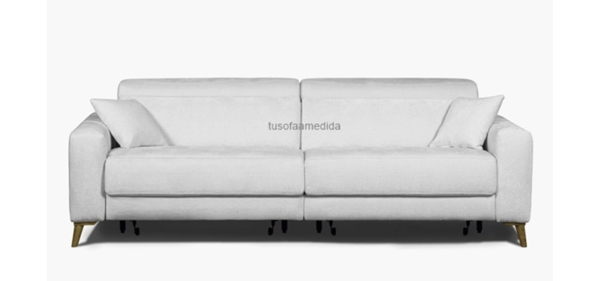 Sofá cama apertura italiana diseño pata alta y cabezale abatibles