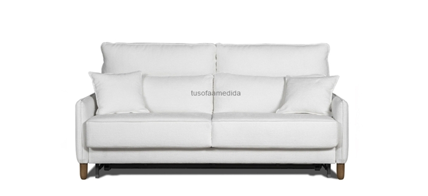 Sofá cama apertura italiana pequeño en color blanco