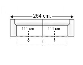 Sofá 4 plazas con 2 deslizantes manual