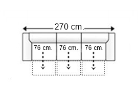 Sofá 4 plazas con 3 asientos manual