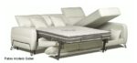 Sofá cama apertura italiana con chaise longue arcón en color blanco